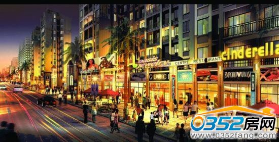 恒大绿洲商业街夜景