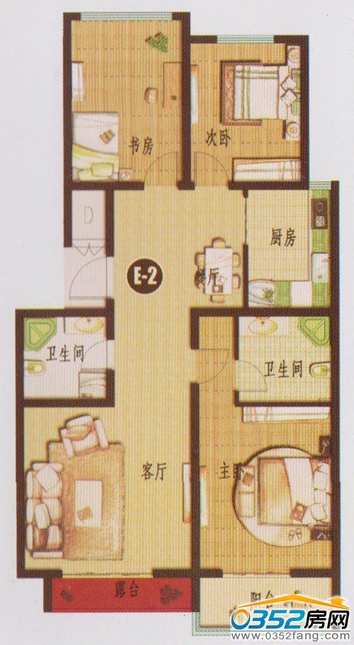 千禧御东画卷三室两厅两卫125.62平米
