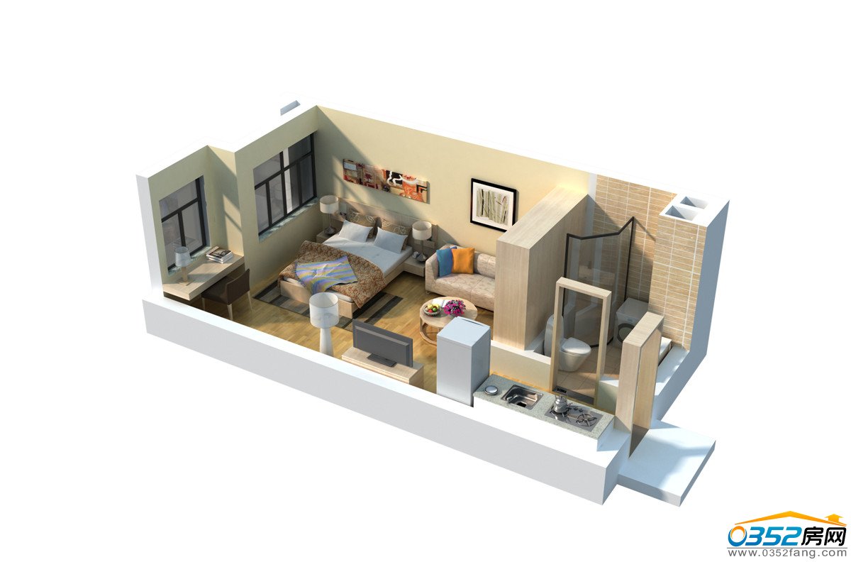 伦敦街D1 单间配套图库1室1厅1卫·39.84M2