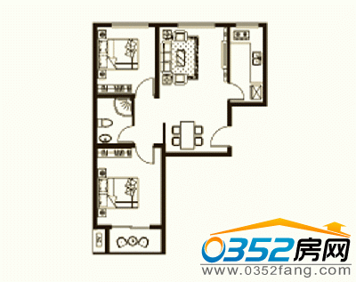 B1二室二厅一卫约74.80㎡