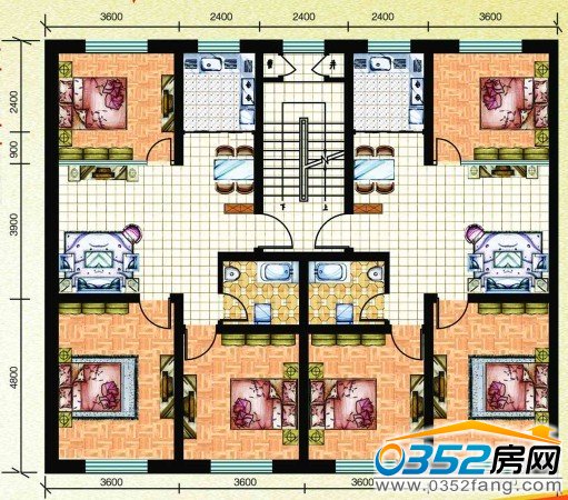 C户型三室两厅