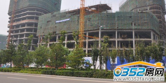 华唐城商业部分已经封顶