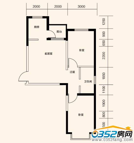 美好新里程二期77㎡户型图