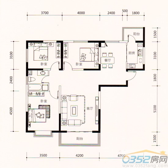 中央美域132.21平米户型图