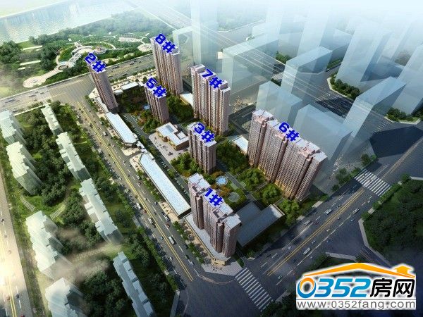 碧水云天·御河湾项目鸟瞰效果图