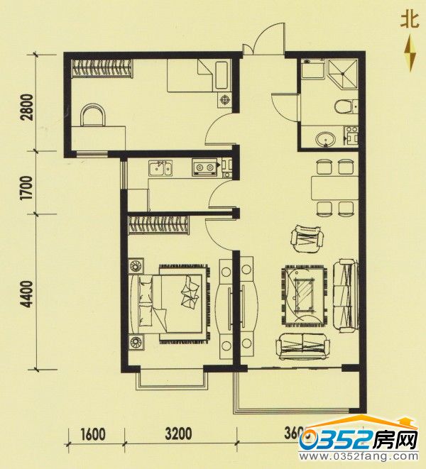 碧水云天·御河湾86.51平米户型图