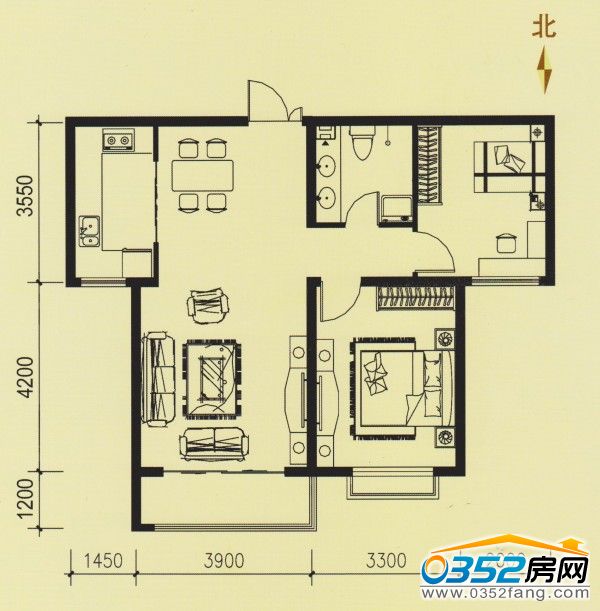 碧水云天·御河湾96.99平米户型图