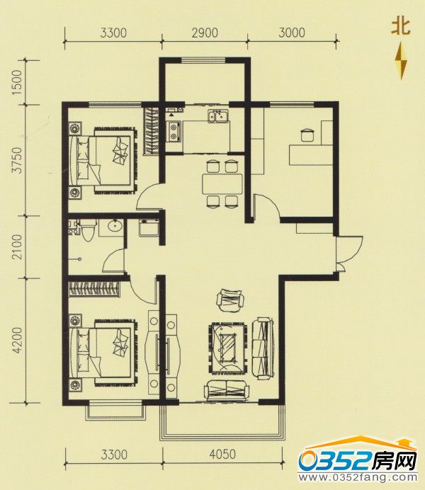 碧水云天·御河湾122.8平米户型图