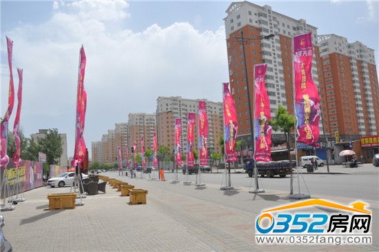 5月21日奕城名都售楼处外围道旗