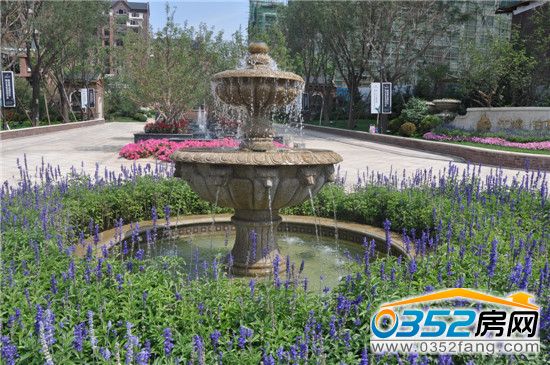 铂蓝原著门前喷泉实景图