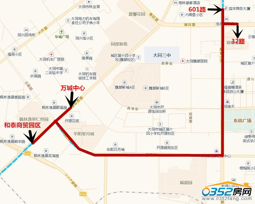 大同601路公交车路线图图片