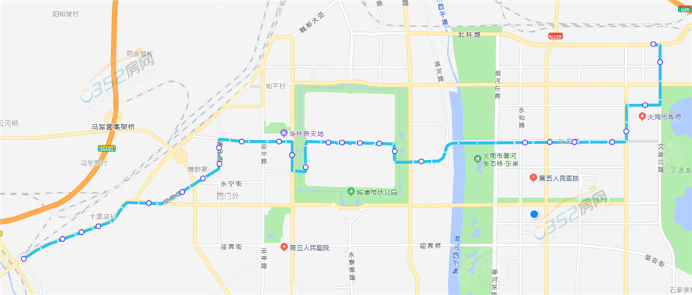 大同601路公交车路线图图片